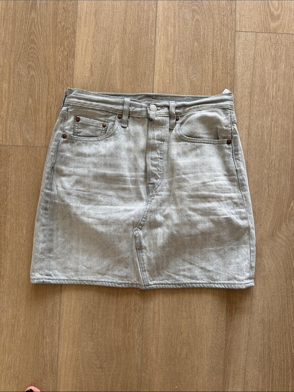 Levi's Light Gray Denim Mini Skirt